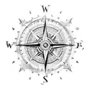 compass with belt with mandala  tattoo design idea