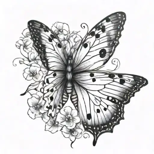 Butterfly flying semicolon butterfly tattoo design idea