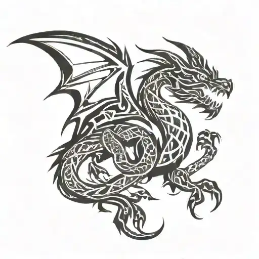 cute dragon tattoo design idea