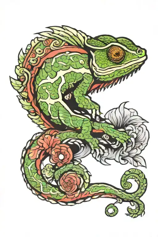 chameleon  tattoo design idea