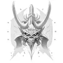 Demon halberd tattoo design idea