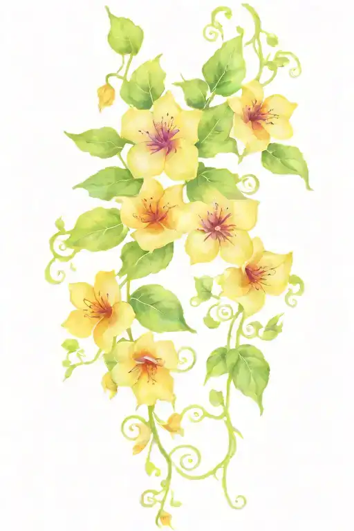 purple flower ivy vines tattoo design idea