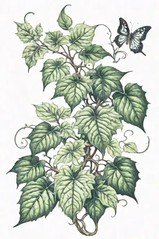 ivy vines tattoo design idea