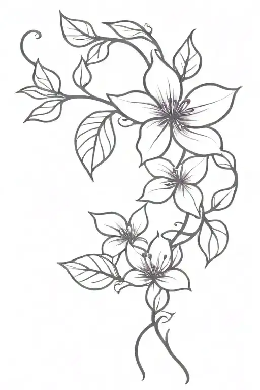 purple flower ivy vines tattoo design idea