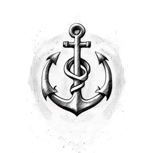 Anchor on left facing. add name on upper and down tattoo design idea