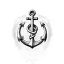 Anchor on left facing. add name on upper and down tattoo design idea