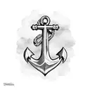 Anchor on left facing. add name on upper and down tattoo design idea