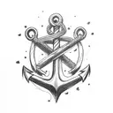 Anchor on left facing. add name on upper and down tattoo design idea