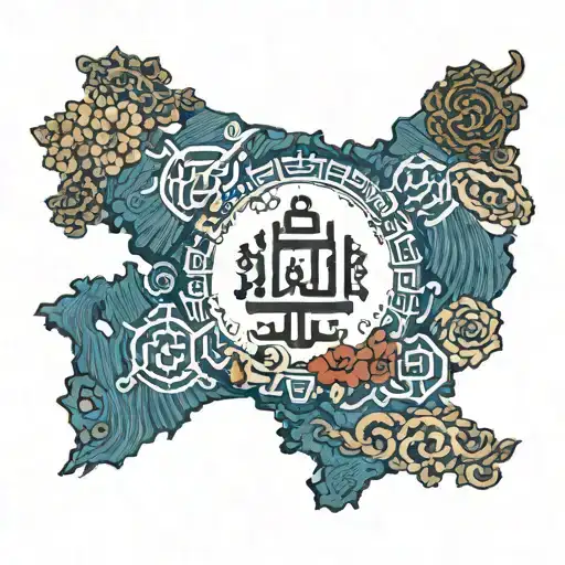 The map of Iran has the Achaemenian flag in the middle tattoo design idea