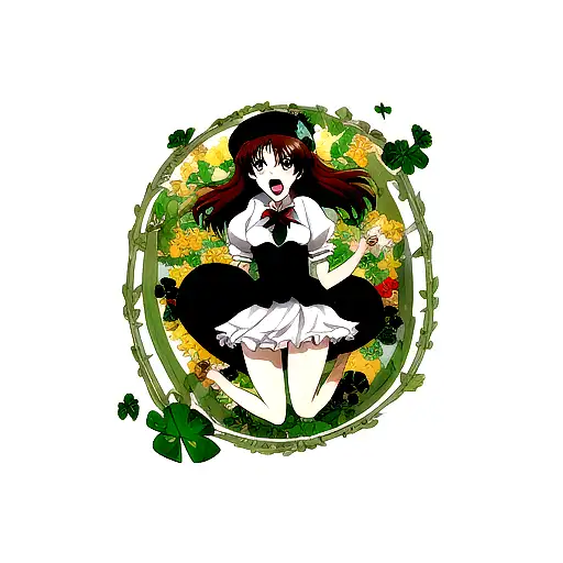 five leaf clover tattoo design idea