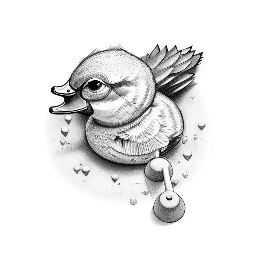 sweet ducky tattoo design idea