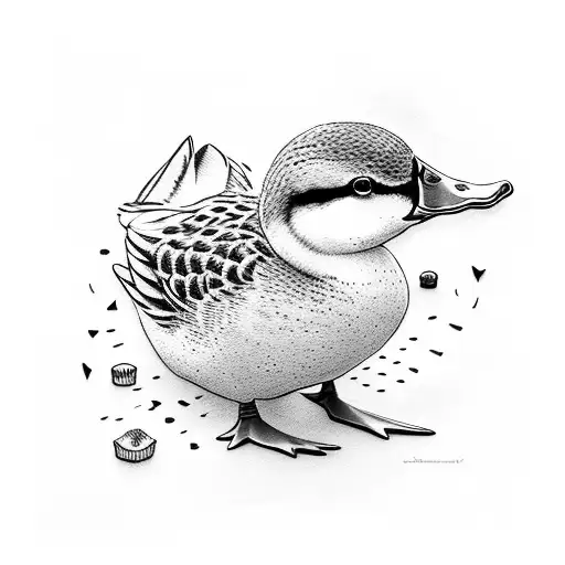 little duck tattoo design idea