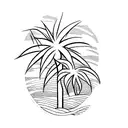 seven palm trees tattoo design idea