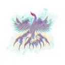 Phoenix torn skin tattoo design idea