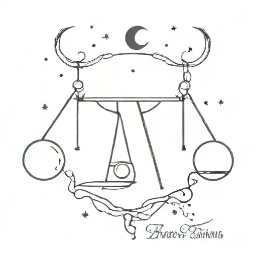 Libra and Taurus constellation combined tattoo design idea