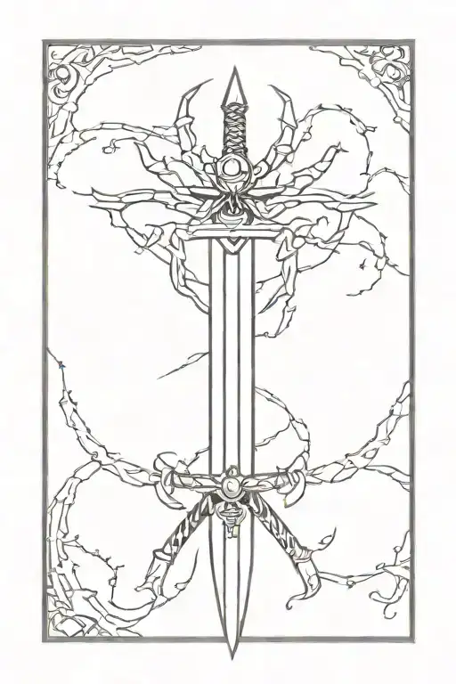 Sword with coolass spider thats small this tattoo is for ur forearm where the sword is cool as fuck take ichigo sword tattoo design idea
