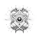 sunset beach tattoo design idea