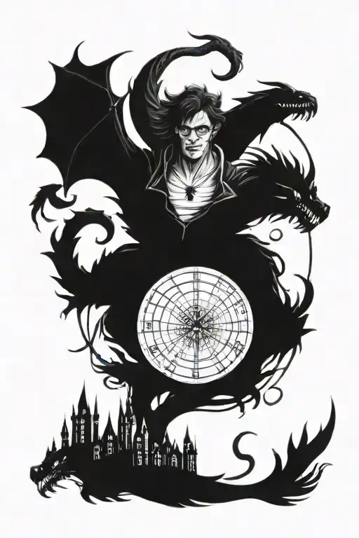 Harry Potter, Lord of the Rings, pride and prejudice, vampires, werewolves, faeries, and dragons. tattoo design idea
