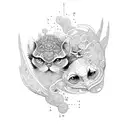 brother sister matching  tattoo design idea