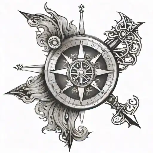 viking compass tattoo design idea