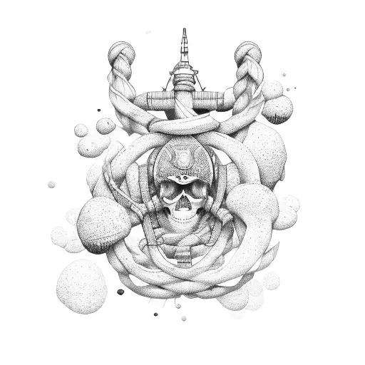 anchored in the present  tattoo design idea