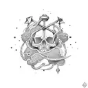 anchored in the present  tattoo design idea