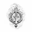 anchored in the present  tattoo design idea