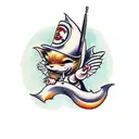 cute imp tattoo design idea