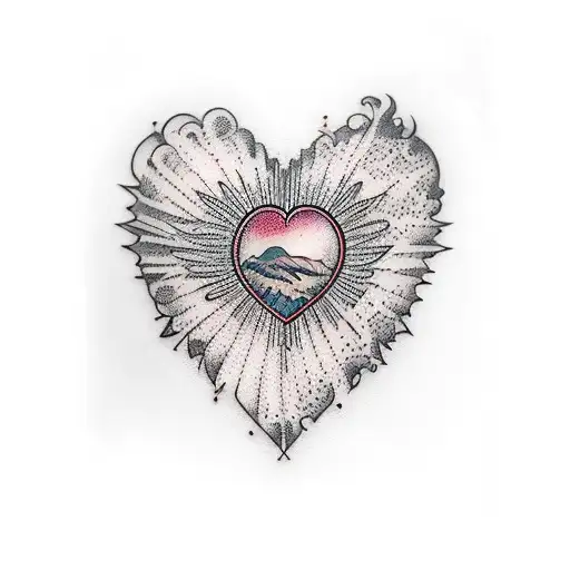 words "Luna Marie • Izzy Jean" in shape of heart tattoo design idea