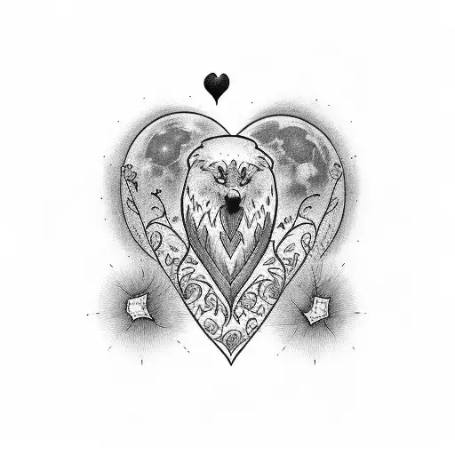 words "Luna Marie • Izzy Jean" in shape of heart tattoo design idea