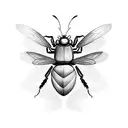 insect with famous artwork tattoo design idea