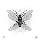 insect with famous artwork tattoo design idea