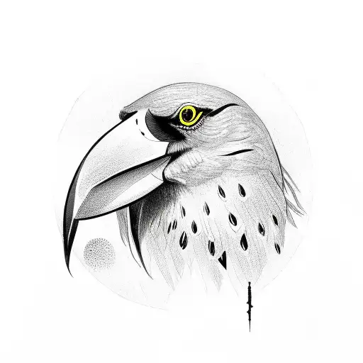 crow standing on a wolf skull tattoo design idea