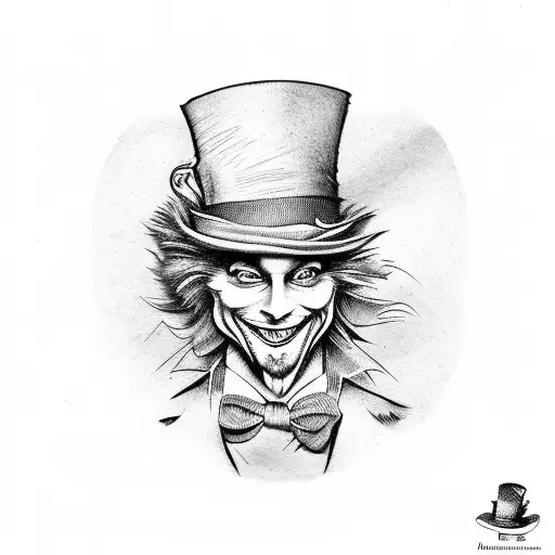 mad hatter tattoo design idea
