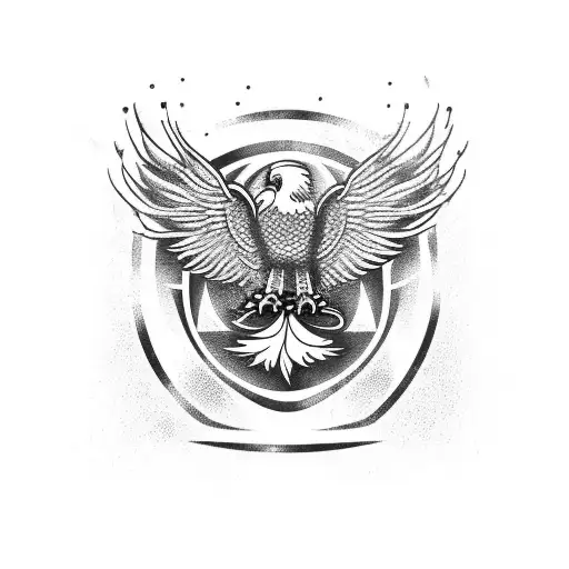 eagle with wings spread tattoo design idea