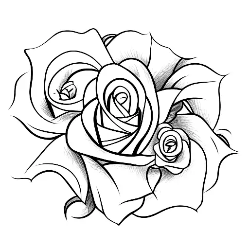 growth script, rose, stem  tattoo design idea