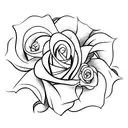 growth script, rose, stem  tattoo design idea