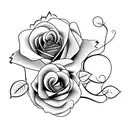 growth script, rose, stem  tattoo design idea