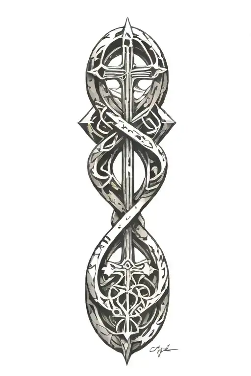 Ankh symbol intertwined representing tattoo design idea