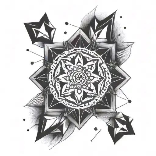 Incorporate geometric shapes into a mandala-inspired wrist tattoo design tattoo design idea