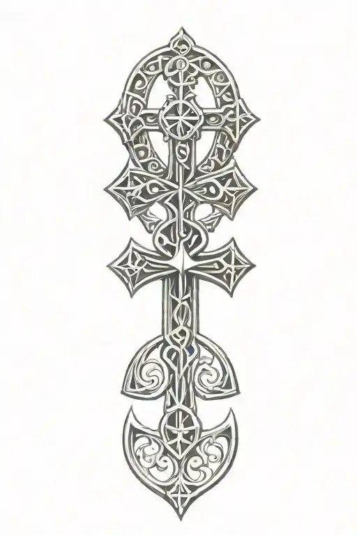 Ankh symbol intertwined representing tattoo design idea