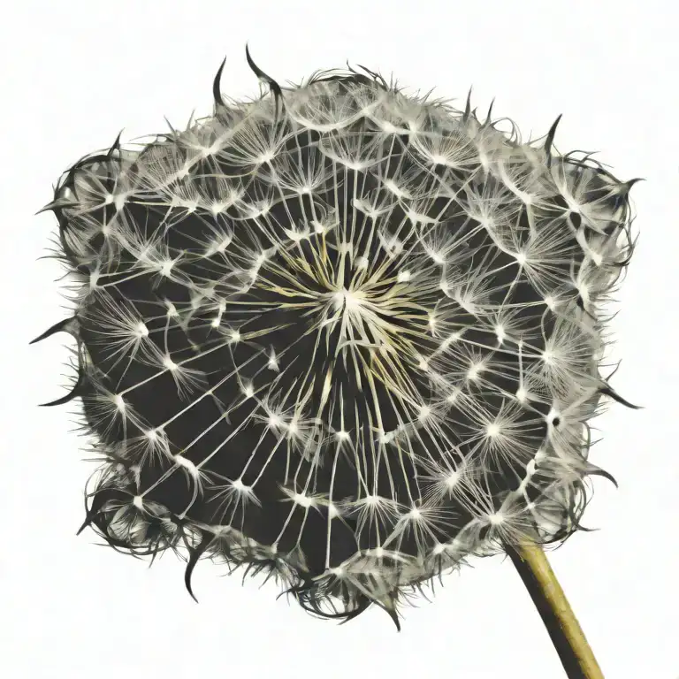 Dainty Dandelion with stem tattoo design idea