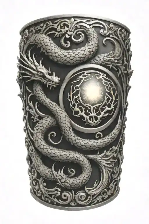 bracelet with dragon moon tattoo design idea