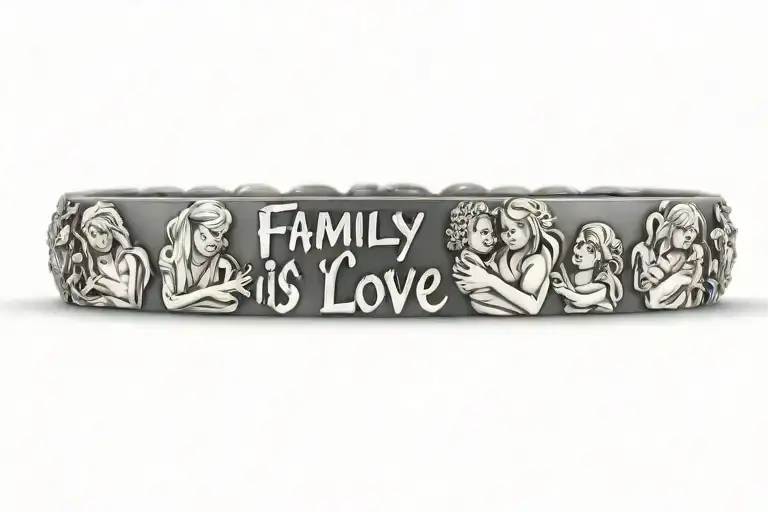 FAMILY IS LOVE BRACELET tattoo design idea