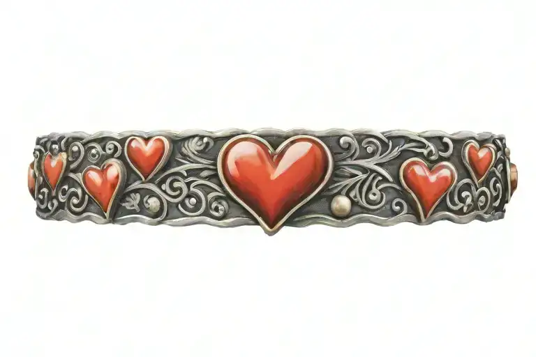 HEART AND LOVE BRACELET tattoo design idea