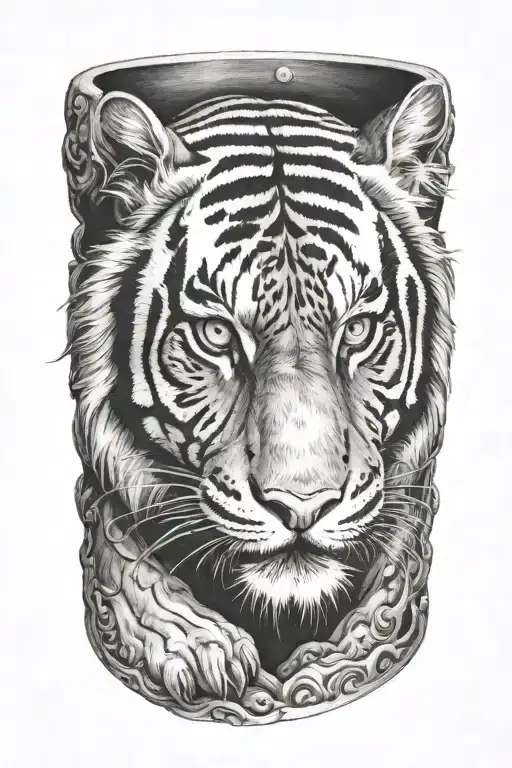 BRACELET WITH TIGER PAINTING STYLE tattoo design idea
