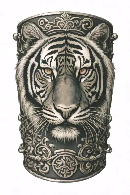 BRACELET WITH TIGER FACE FULL BACK TATTOO SIGIL tattoo design idea