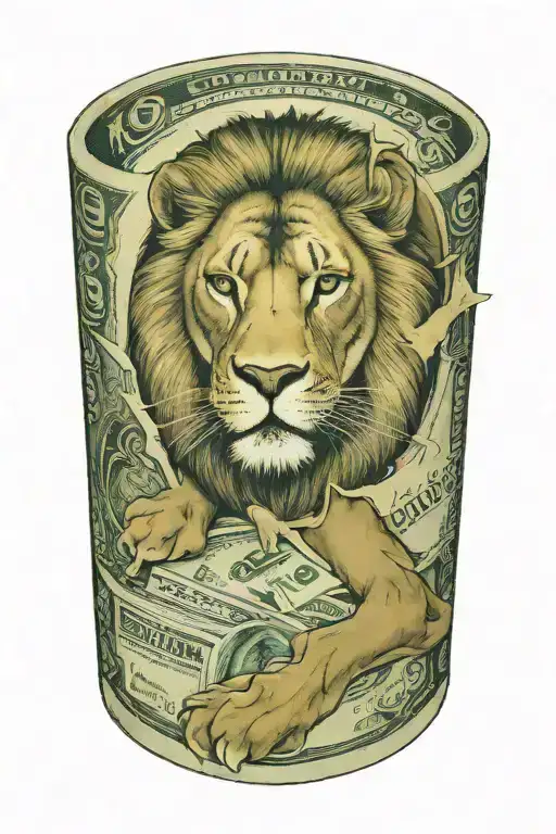 DOLAR CON LEON COMPLETO CON tattoo design idea