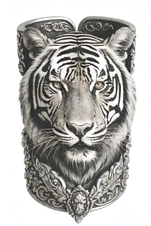 BRACELET WITH TIGER FACE tattoo design idea