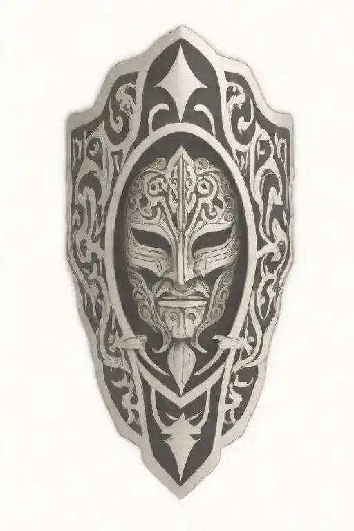 arm bracelet initials BA mask tattoo design idea